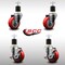 Service Caster 3.5'' SS Red Poly Wheel Swivel 1-7/8'' Expanding Stem Caster Set 2 Brakes, 4PK SCC-SSEX20S3514-PPUB-RED-2-TLB-2-178 - alternate 3